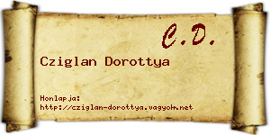 Cziglan Dorottya névjegykártya